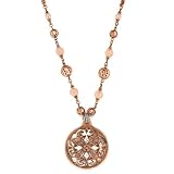 1970s Rose Gold and Quartz Costume Necklace