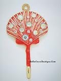 Beautiful Jeweled Key Hook- Coral Shell