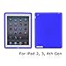 CyberTech® Premium Quality Soft Silicone Skin Case for The New iPad 4, 3 and iPad 2. (Blue)