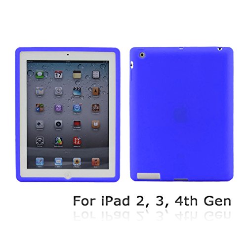 CyberTech® Premium Quality Soft Silicone Skin Case for The New iPad 4, 3 and iPad 2. (Blue)