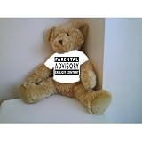 Zoom Produkt-Bild: TEDDY BEAR 1022 PARENTAL ADVISORY EXPLICIT CONTENT TEDDY BEAR WITH ATTITUDE, FUNNY RETRO RUDE GIFTS SMALL 40CM HIGH