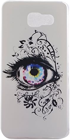 Galaxy A7 (2016) Case,Galaxy A710 Soft TPU Case, "HTD CASE"[Slim Fit] [Scratch Resistant] Hybrid TPU Bumper Hard Back Clear Case With A "Anti-dust Stopper" for Samsung A7/A710 (2016) (Eyes)