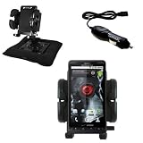 Auto Bean Bag Dash Holder with Car Charger for the Motorola Droid X – uses Gomadic TipExchange Technology