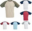 Hanes Baseball Kurzarm T-Shirt in Raglan ( bicolor ) in 6 Farben und den Grössen S, M, L, XL und XXL