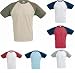 Sports : Hanes Baseball Kurzarm T-Shirt in Raglan ( bicolor ) in 6 Farben und den Gr&ouml;ssen S, M, L, XL und XXL