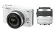 Nikon 1 J2 Kit compact hybride 10,1 Mpix + Objectif 1 Nikkor VR 10-30 mm f/3.5-5.6 + 1 Nikkor VR 30-110 mm f/3.8-5.6 Blanc laqu�