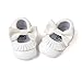 LIVEBOX Infant Baby Girls' Premium Soft Sole Mary Jane with Bow Prewalker Toddler Shoes(S: 0~6 months,Tassels-White)
