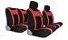 STIMULUS UNIVERSAL SEAT COVER FOR MIDSIZE AND COMPACT CARS - BLACK & RED
