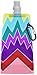Vapur Reflex Flexible Water Bottle - with Carabiner, .50 Liter (16 oz) - Downtown Angles Purple/Red