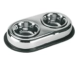 Kerbl 83411 Edelstahlnapf DUO, 2 x 450 ml rutschfest