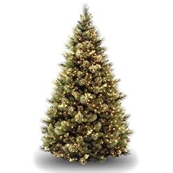 Save on 7 1 2 Carolina Pine Hinged Christmas Tree with 86 Flocked Cones 750 Clear Lights-UL Discount Price