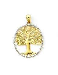 14K Gold Tree of Life Necklace Pendant