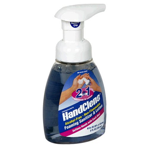 HandClens Alcohol-Free 2 in 1 Foaming Hand Sanitizer & Lotion, 8-Ounce Bottles (Pack of 6)