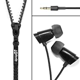 Zipbuds JUICED Earphones - Tangle-free Zippered Headphones (Black)