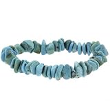 BIG GENUINE BLUE TURQUOISE STONE stretch CHIP BRACELET