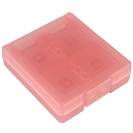 CommonByte 16-1 Game Card Case Box Hard Holder Clip Open Clear Red for Nintendo Dsi LL / XL