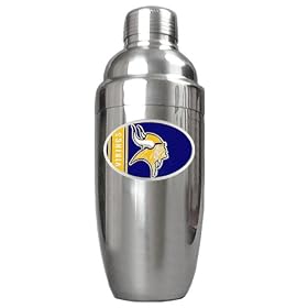 Click here to buy Minnesota Vikings NFL Stainless Steel Cocktail Shaker by Great American Products.