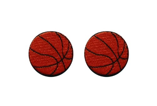 ID #1491 Lot of 2 Basketballs Embroidered Iron On Applique Patch Lot of 2