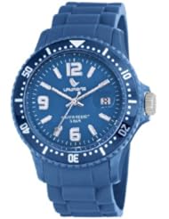 Laurens Womens GW41B928Y Colored Rubber Blue Rubber Rotating Bezel Date Watch