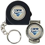MLB San Diego Padres 6' Tape Measure, Key Chain & Money Clip Set