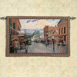 Street Trolley Wall Hanging Tapestry by Luxury Lane