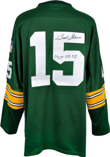 Bart Starr Autographed Jersey | Details: Green Bay Packers, Green, Mitchell & Ness, with 