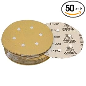 Mirka 23-624-120  6"  6-Hole 120 Grit Dustless Hook & Loop Sanding Discs - 50 Pack