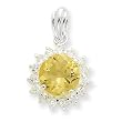 Sterling Silver Citrine & CZ Pendant