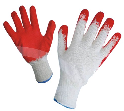 G & F 3106-10 String Knit Palm Latex Dipped Gloves, 10-Pairs Per Pack, Red, Large On Sale