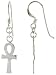 Sterling Silver Ankh Cross Hook Earrings, 5/8 (16mm) tall