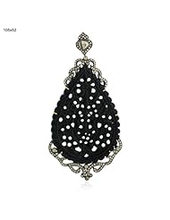 18kt Yellow Gold Diamond Pave Black Onyx Carved Pendant Silver Jewelry
