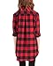 ZANZEA Womens Casual Check Plaid Long Sleeve Pocket Shirts Long Top Blouse