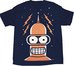 Futurama Big Bender Face Navy Blue T-shirt Tee