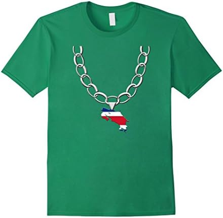 Men's Costa Rica Chain tshirt Camiseta tica Necklace Shirt Cadena  Medium Kelly Green