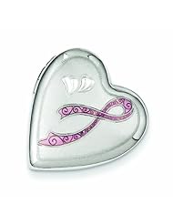Genuine .925 Sterling Silver Enamel Pink Ribbon 20mm Falling Heart Locket 3.2 Grams. 100% Satisfaction Guaranteed.