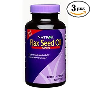 Natrol Flaxseed Oil, 1,000 mg, 120 Softgels (Pack of 3) by Natrol