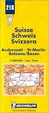 Michelin Maps : Suisse Schweiz Svizzera (Map #218: Andermatt-St-Moritz-Bolzano/Bozen)