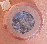 Wolves, Moon Dancers - Sandstone Trivet and Oak Holder Set