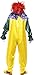 Smiffy's Men's Classic Horror Clown Costume with Jumpsuit and Mask