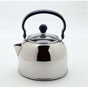 Farberware Classic Madison 1-Quart Stainless Steel Glass Lid Teakettle