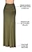 My House of Chic MHOC Maxi Skirt - Rayon Spandex - Long Skirt - Foldable High Waist - Many Colors (Small, Olive)