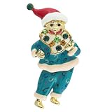 Santa Claus Christmas Enamel Tone Happy Brooch Pin
