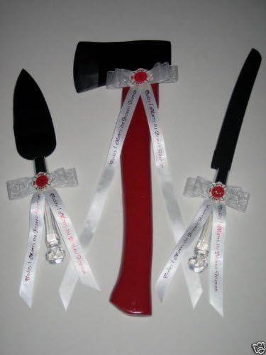 Wedding Fireman Firefighter 3 Piece Axe set cake kknife