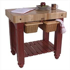 American Heritage Gathering Block II Butcher Block Table Finish: Barn Red (as shown)