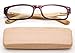 Real Bamboo Reading Glasses Spring Hinge Genuine Bamboo Rectangular Reader w/Case