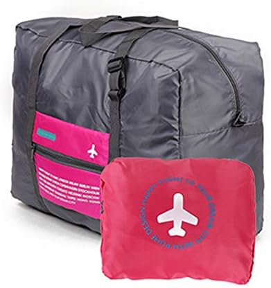 Foldable Travel Garment Luggage Storage Bags Organize Trolley Case Duffel Bags-Can Be Attached on the Handle of Suitcase (Pink)