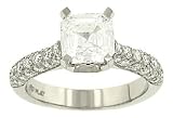 3 Sided Pave Diamond Engagement Ring .90cttw (cz ctr)