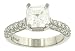3 Sided Pave Diamond Engagement Ring .90cttw (cz ctr)