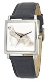 American Kennel Club Men's D1784S015 Cocker Spaniel Silver-Tone Black Leather Watch