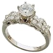 14K White Gold Gorgeous Diamond Engagement Ring (Center stone is not included)
